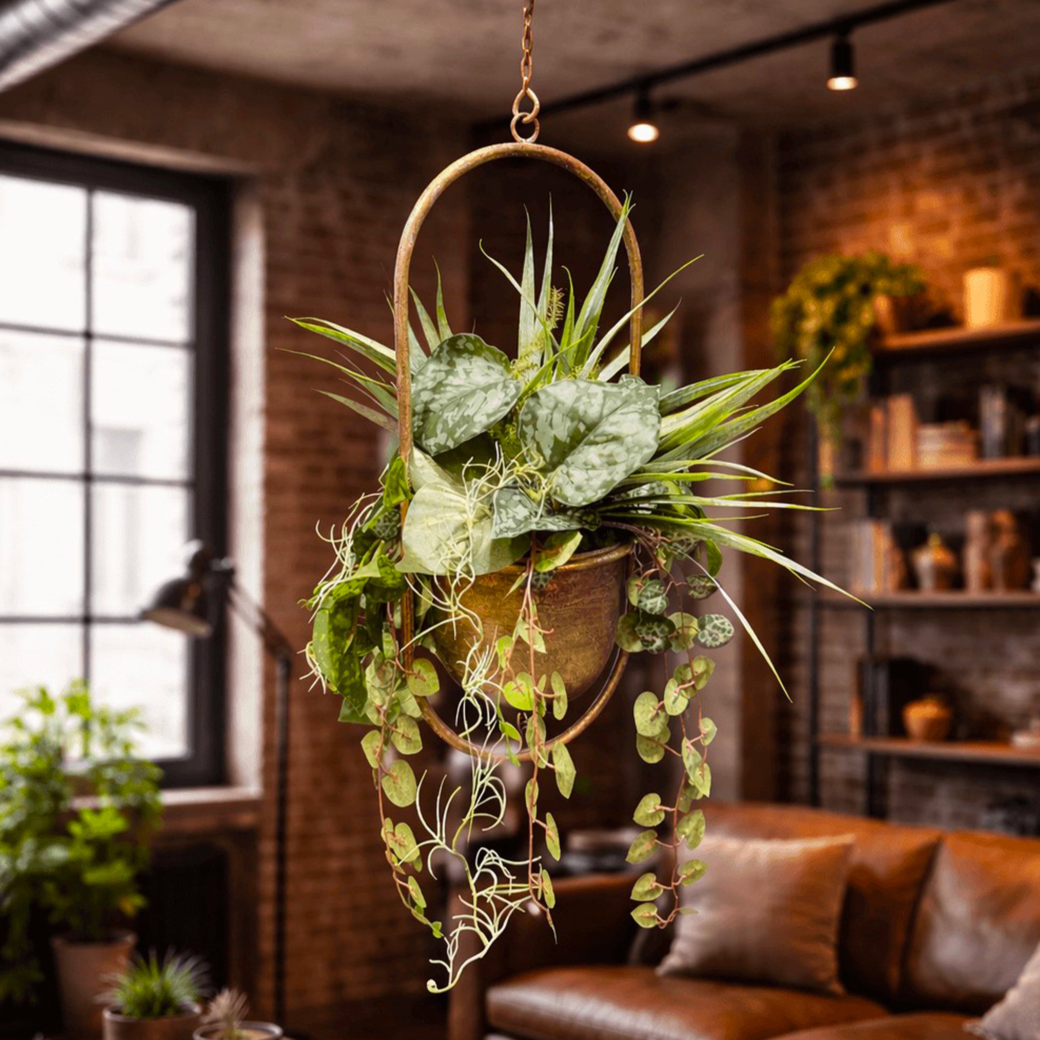 Suspension Végétale Philodendron 52x18cm