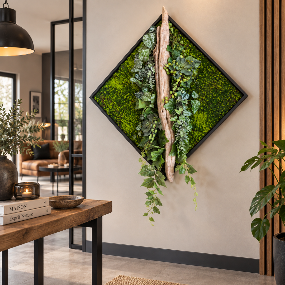 Tableau végétal Bambou 70x70cm